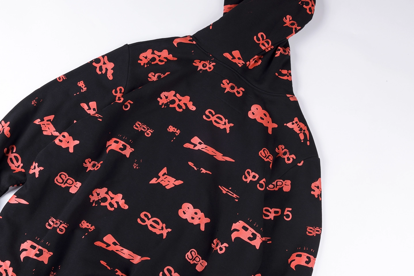 Sp5Der Allover Logo Print Hoodie