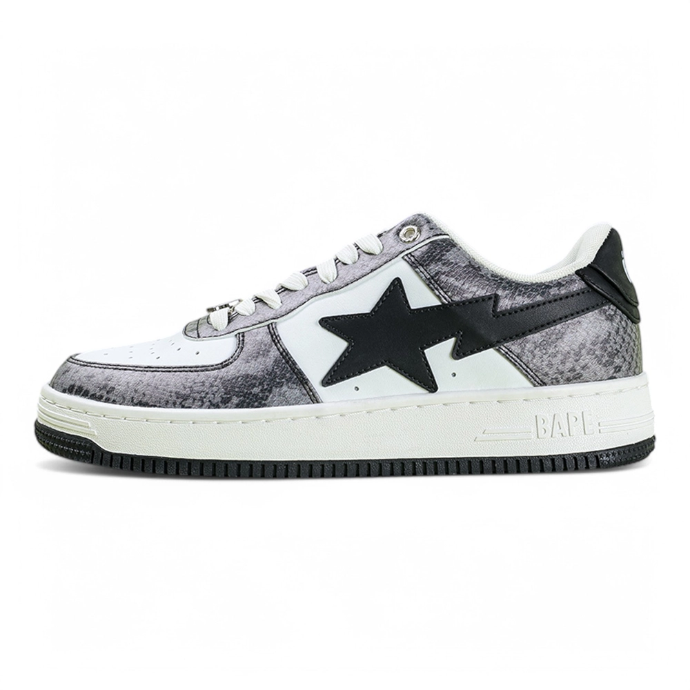 A Bathing Ape Bapesta Snakeskin Black Low Sneakers