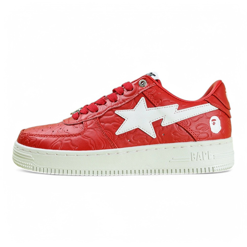 Bathing Ape Bapesta M1 Red Low Sneakers