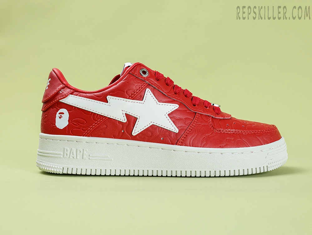 Bathing Ape Bapesta M1 Red Low Sneakers