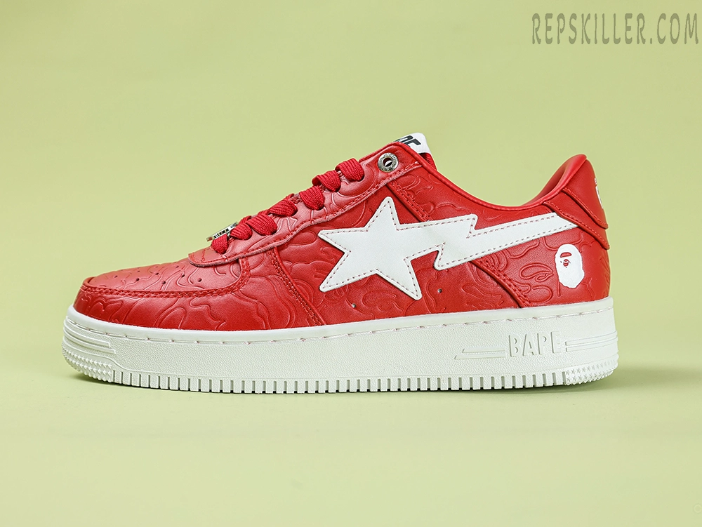 Bathing Ape Bapesta M1 Red Low Sneakers