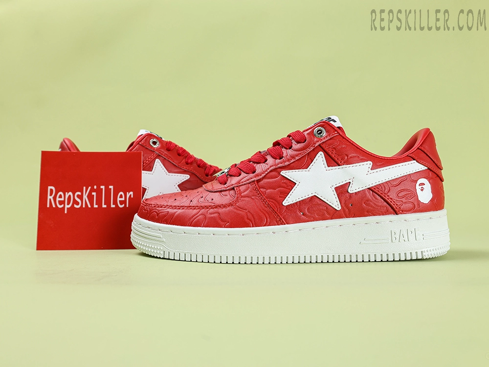 Bathing Ape Bapesta M1 Red Low Sneakers