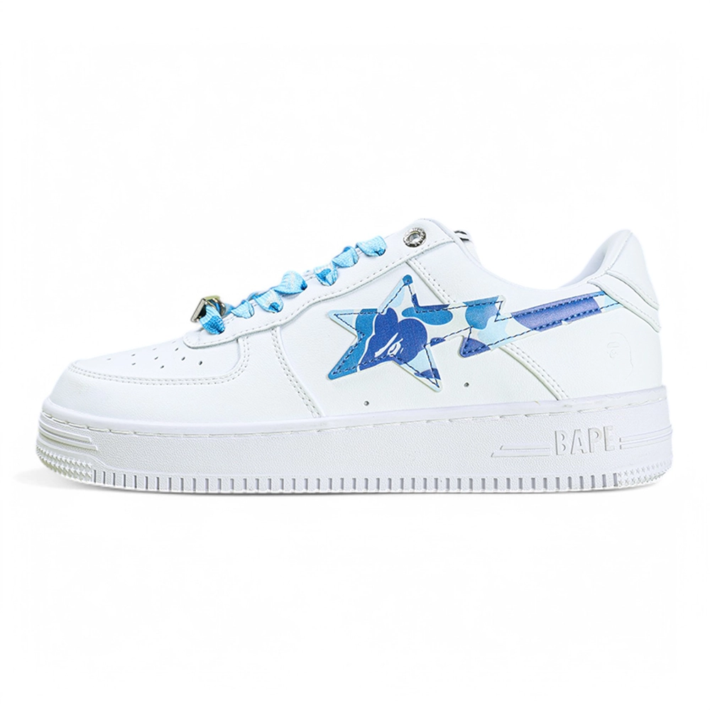 A Bathing Ape Bapesta Abc Camo Blue Low Sneakers