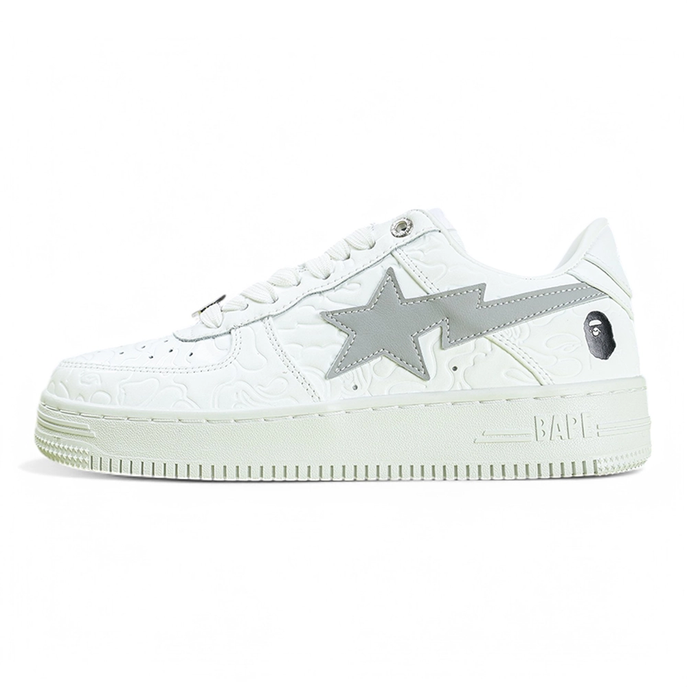 A Bathing Ape Bapesta Line Camo White Low Sneakers