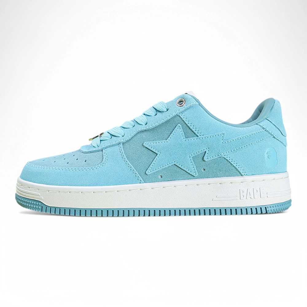 A Bathing Ape Bapesta Suede Blue Low Sneakers