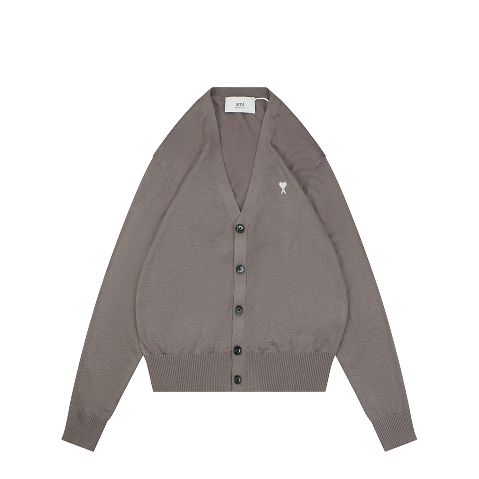 Ami Paris Ami De Coeur Wool Blend Cardigan