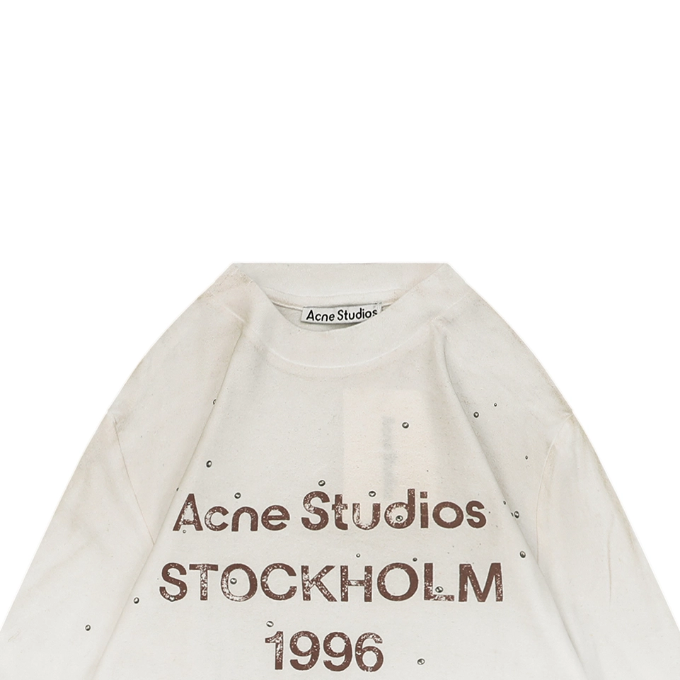 Acne Studios 1996 Rhinestone Logo Shirt White