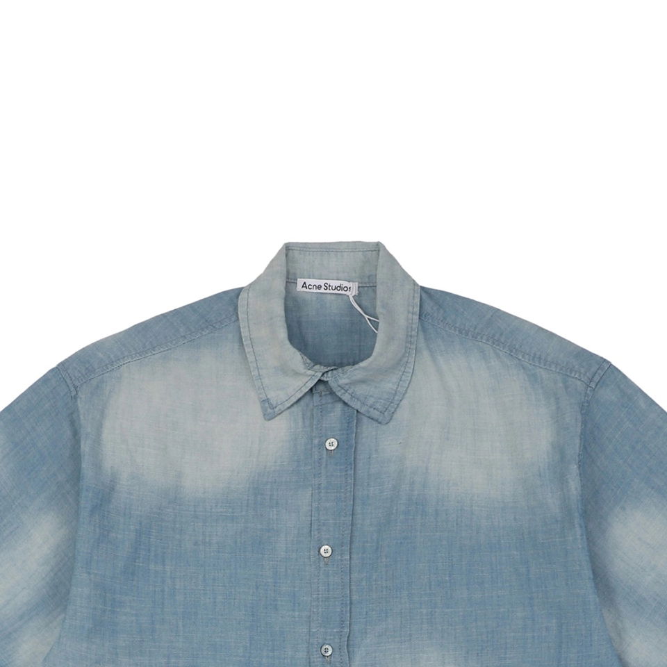 Acne Studios 1996 Slogan Linen Denim T Shirt