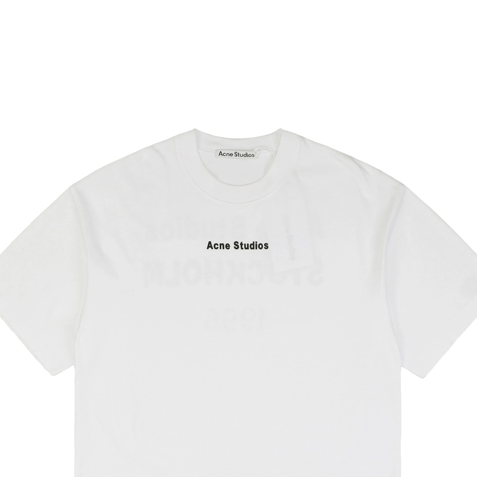 Acne Studios Back 1996 Silicone Letter Print Short Sleeve Shirt White