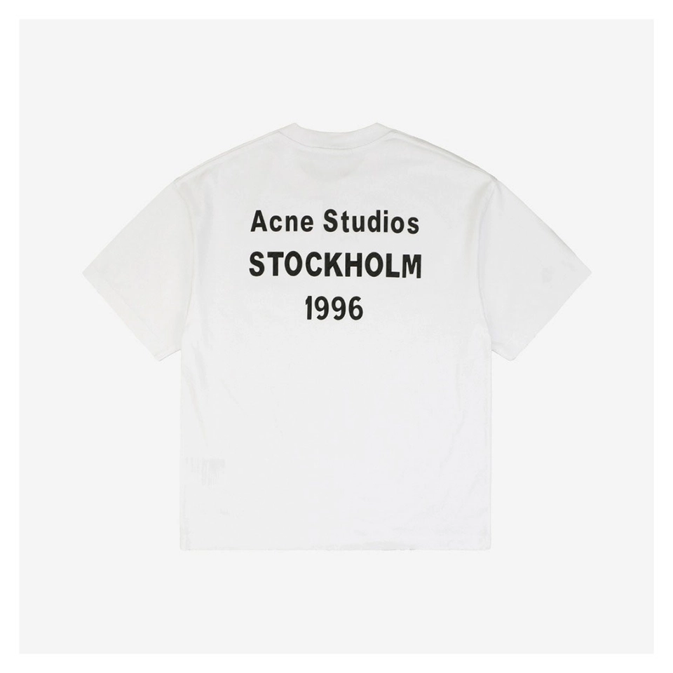 Acne Studios Back 1996 Silicone Letter Print Short Sleeve Shirt White