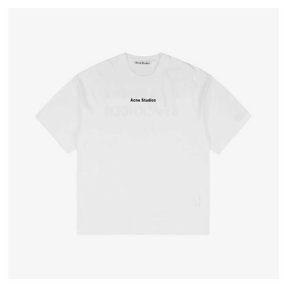 Acne Studios Back 1996 Silicone Letter Print Short Sleeve Shirt White