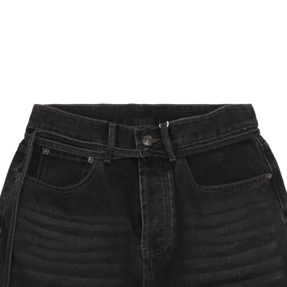 Acne Studios Belted Straight Leg Denim Shorts