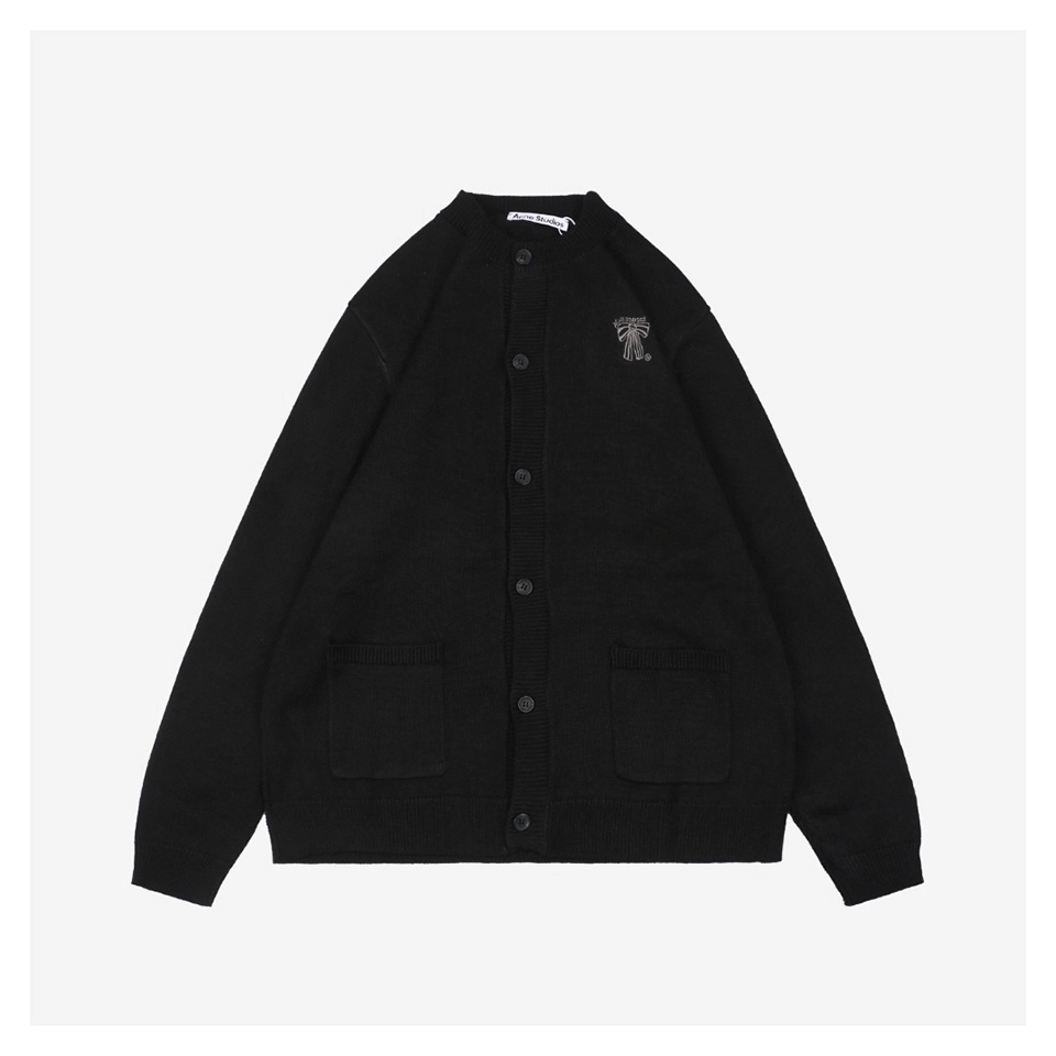 Acne-Studios-Bow-Logo-Embroidered-Knit-Cardigan4.jpeg.webp Acne Studios Bow Logo Embroidered Knit Cardigan