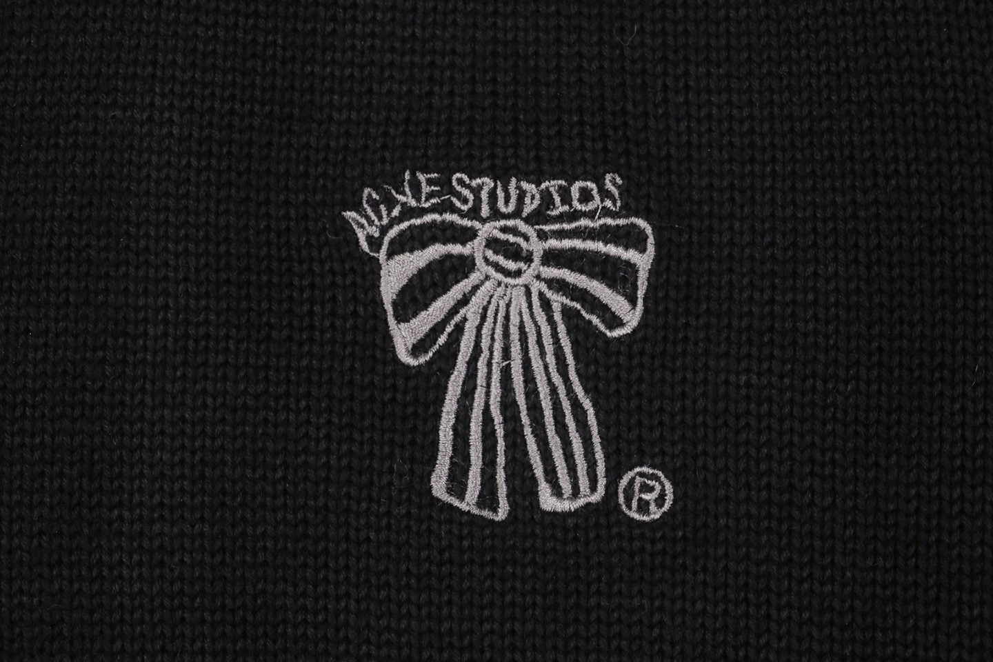 Acne Studios Bow Logo Embroidered Knit Cardigan
