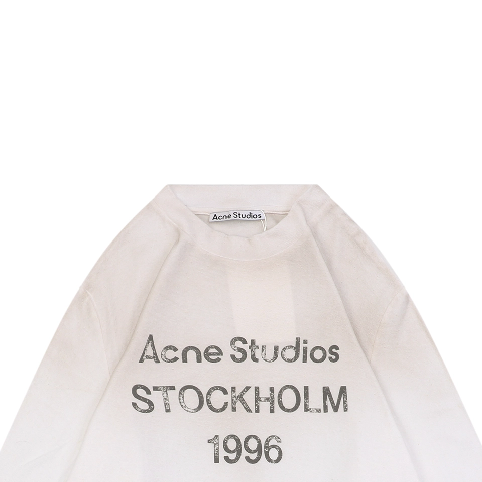 Acne Studios Distressed Stockholm 1996 Print Shirt White