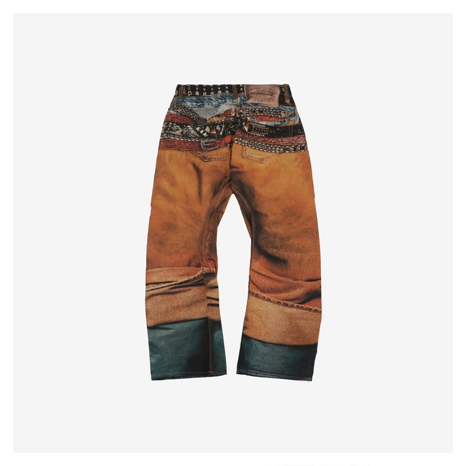 Acne Studios Multi Belt Pattern Denim Jeans