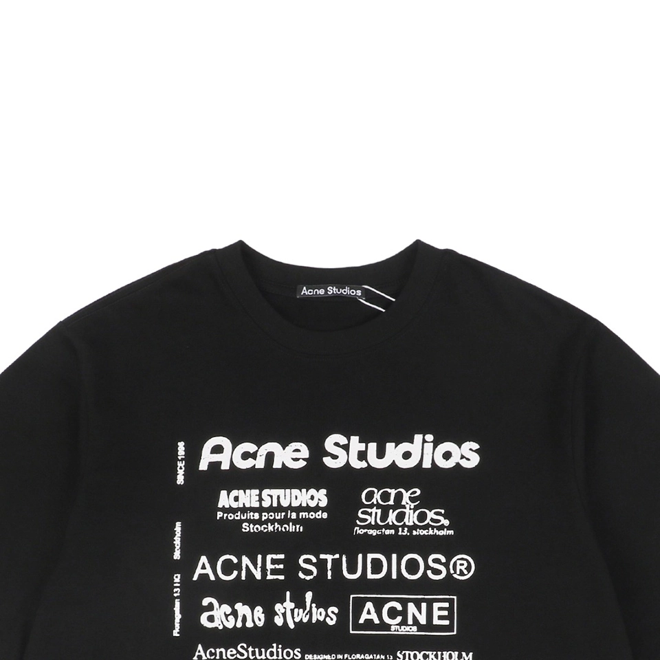 Acne Studios Multi Logo Front Back Print T Shirt