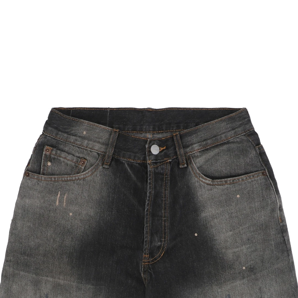 Acne Studios Paint Splatter Cropped Denim Shorts