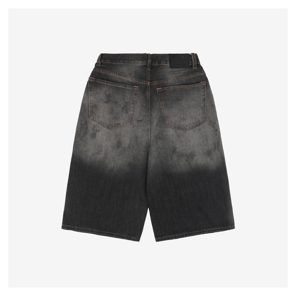 Acne Studios Paint Splatter Cropped Denim Shorts