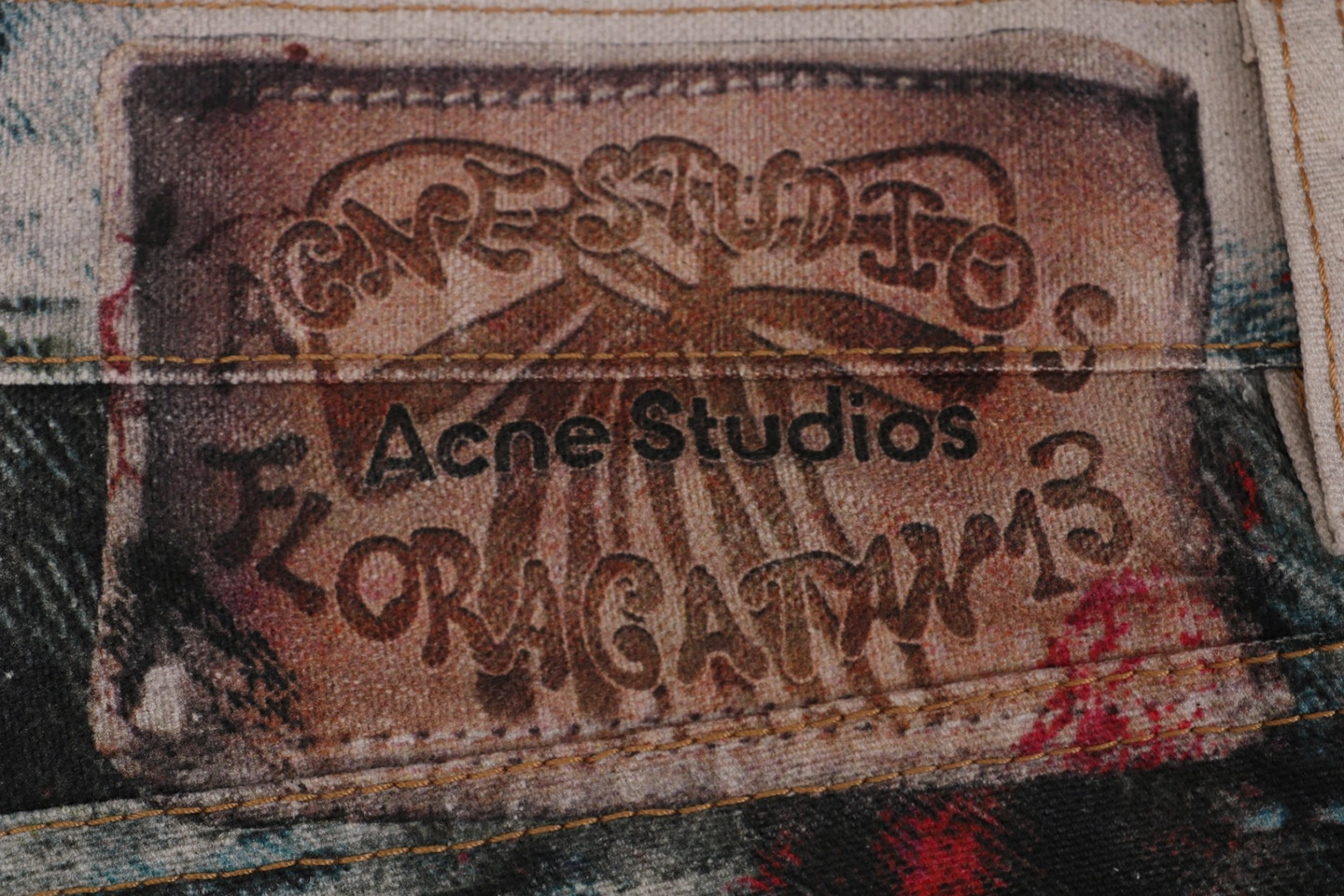Acne Studios Painter Graffiti Print Denim Jeans