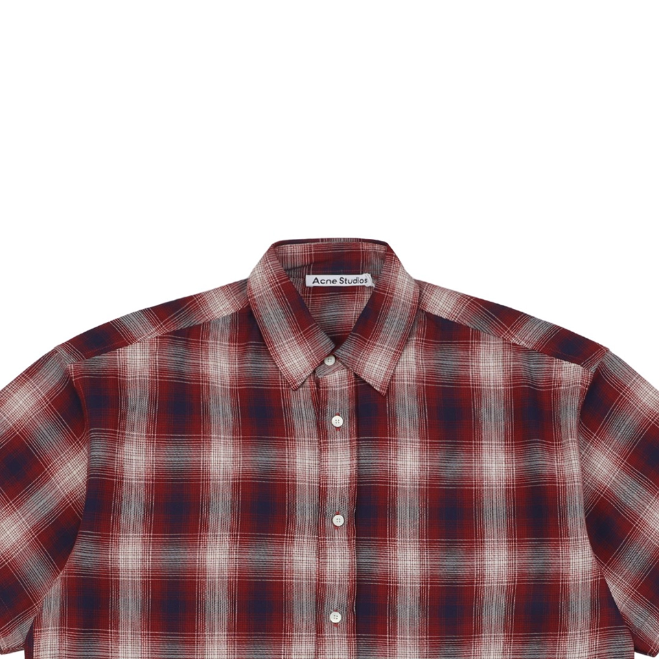 Acne Studios Red And White Check T Shirt