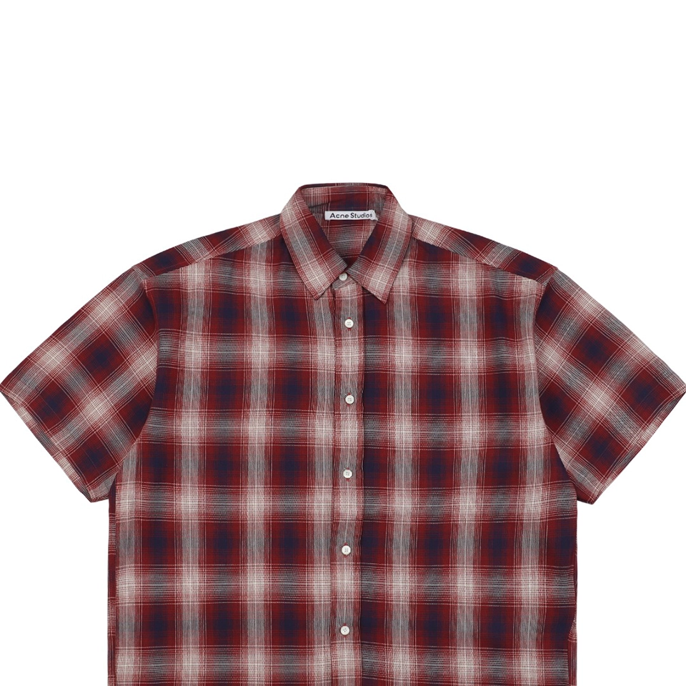 Acne Studios Red And White Check T Shirt