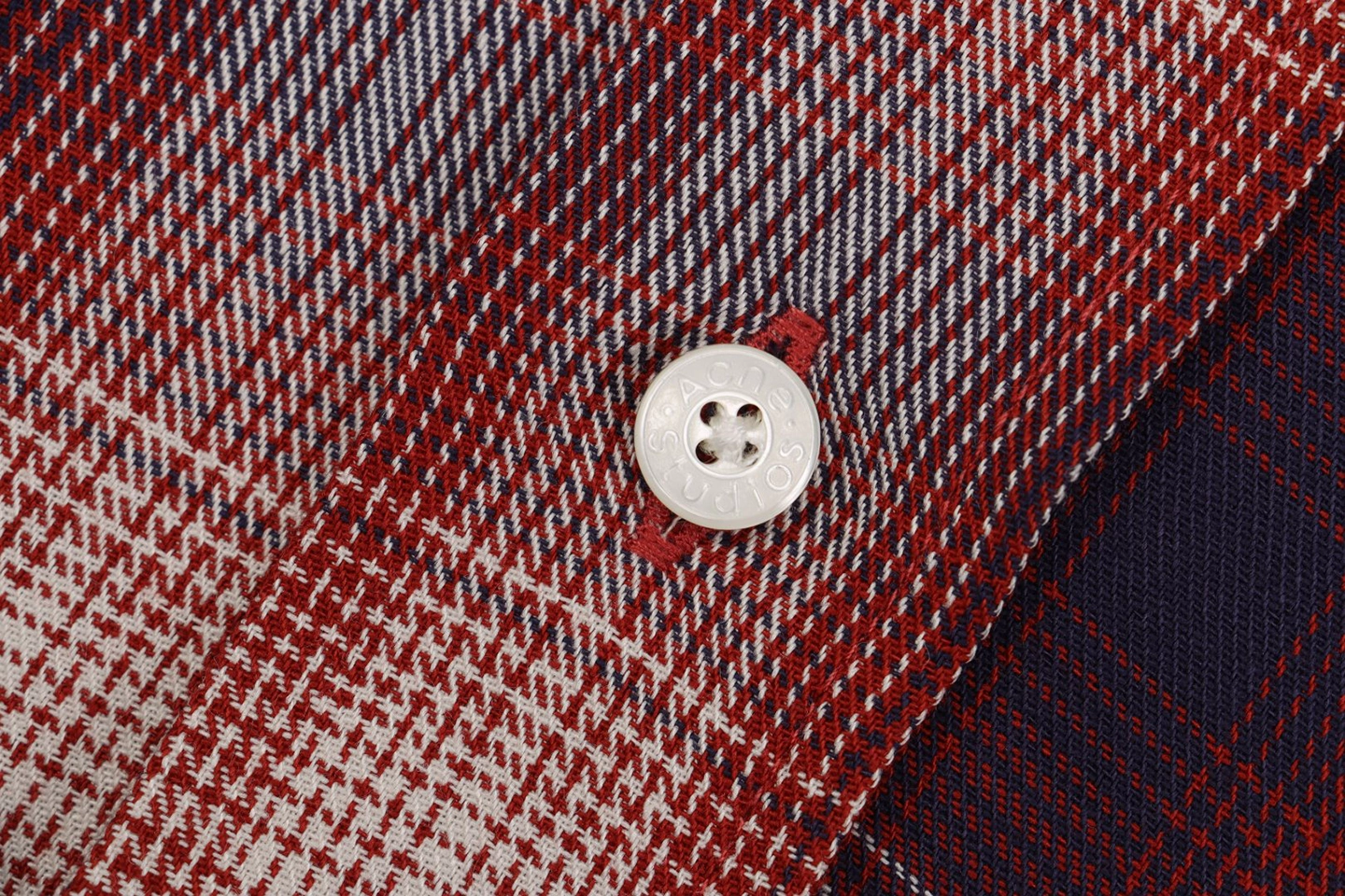 Acne Studios Red And White Check T Shirt
