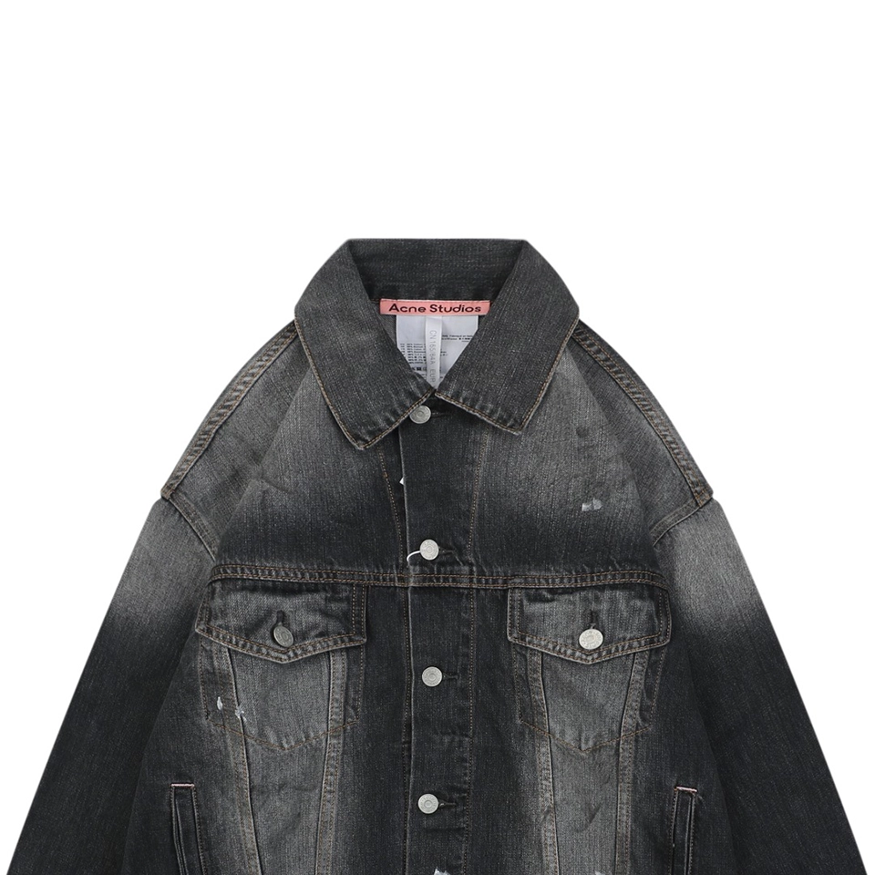 Acne Studios Washed Paint Splatter Denim Jacket