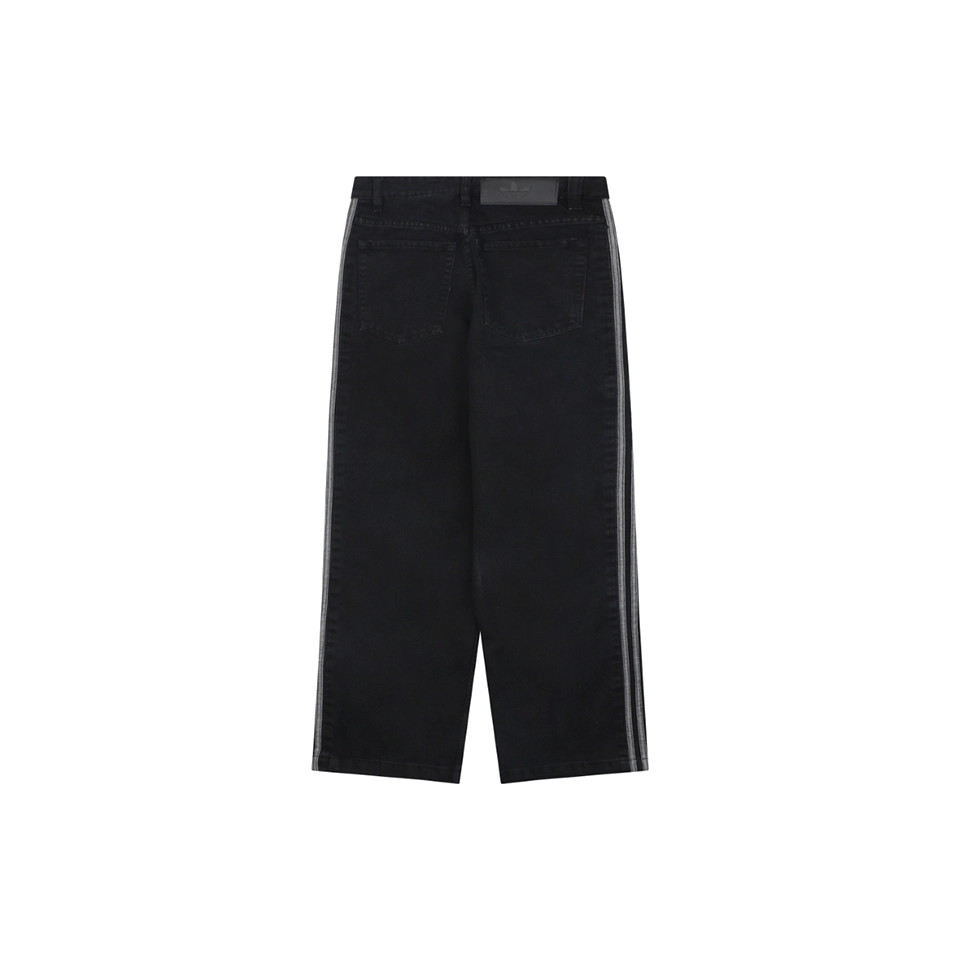 Adidas Originals Three Stripe Wide Leg Denim Pants