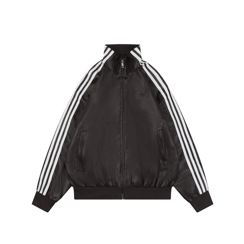 Adidas Originals Trefoil Faux Leather Track Jacket