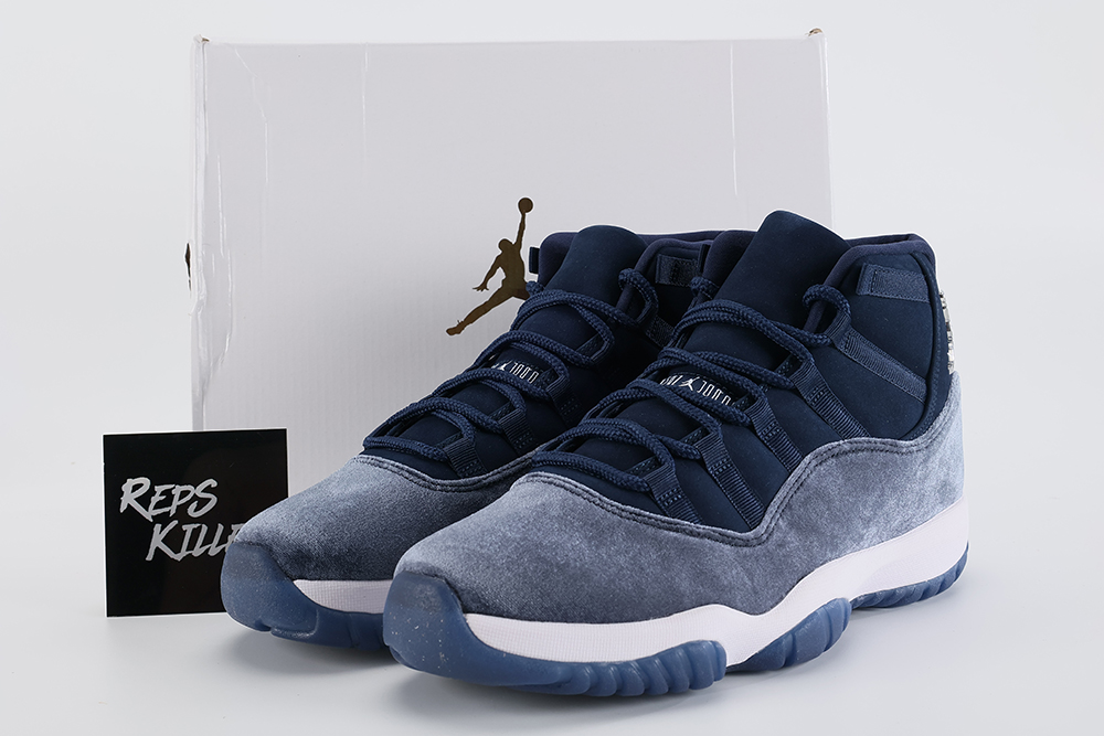 Wmns Air Jordan 11 Retro Midnight Navy Velvet – Image 1 Air Jordan 11 Retro 'Midnight Navy Velvet' Replica