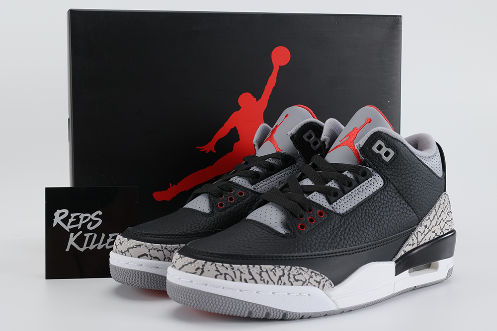 Air Jordan 3 Retro Og Black Cement 2018 – Image 1 Air Jordan 3 Retro OG 'Black Cement' 2018 Replica