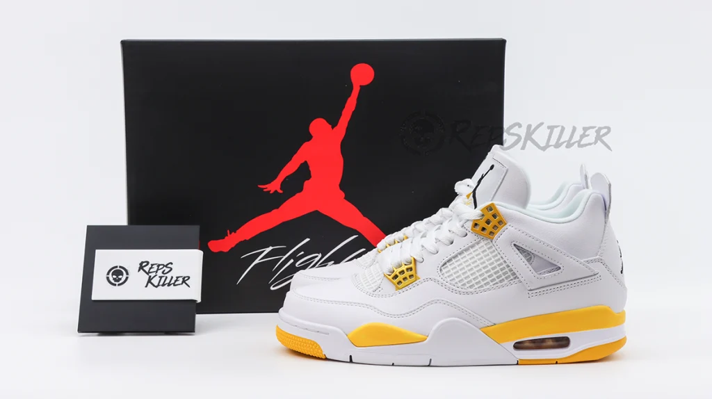 Air Jordan 4 Retro White Yellow Replica – Image 1 Air Jordan 4 Retro "White Yellow"Replica