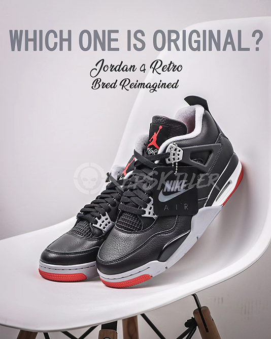 Air Jordan 4 Retro Bred Reimagined Replica – Image 2 Air Jordan 4 Retro 'Bred Reimagined' Replica