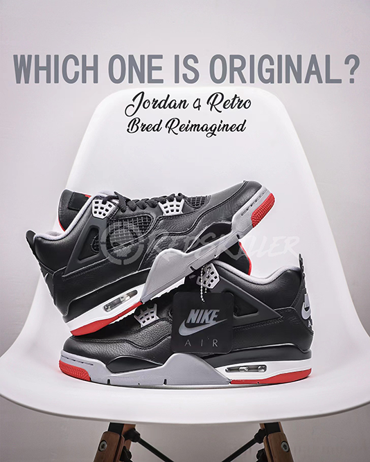 Air Jordan 4 Retro Bred Reimagined Replica – Image 1 Air Jordan 4 Retro 'Bred Reimagined' Replica