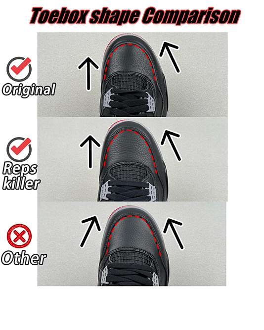 Air Jordan 4 Retro Bred Reimagined Replica – Image 11 Air Jordan 4 Retro 'Bred Reimagined' Replica