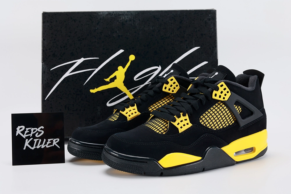 Air Jordan 4 Retro Thunder 2023 – Image 1 Air Jordan 4 Retro 'Thunder' replica