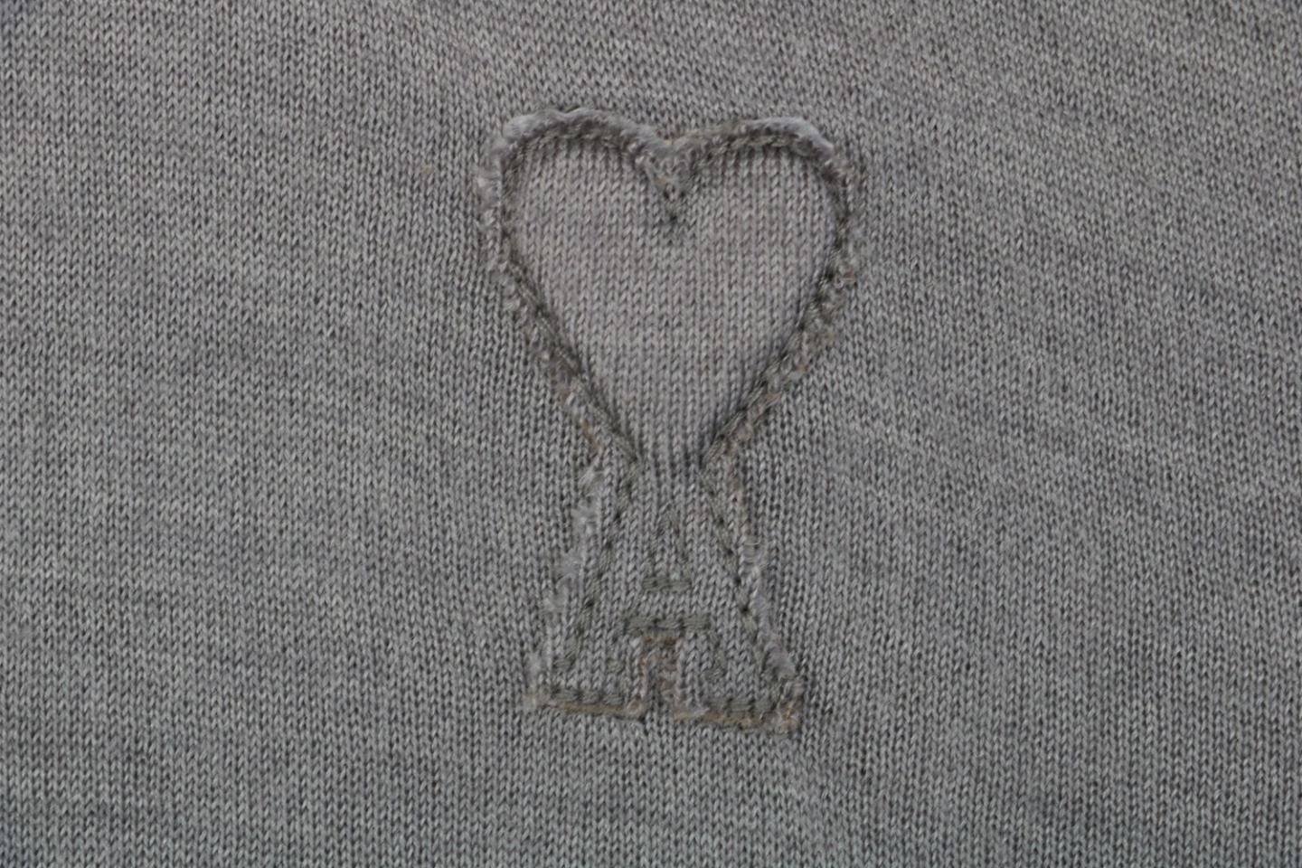 Ami-Embossed-Heart-Embroidery-Basic-Polo-Sweater-Grey3.jpeg.webp Ami Embossed Heart Embroidery Basic Polo Sweater Grey
