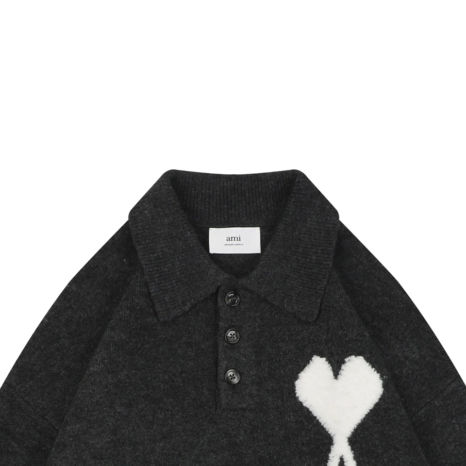 Ami-Heart-Logo-Polo-Sweater3.jpeg.webp Ami Heart Logo Polo Sweater