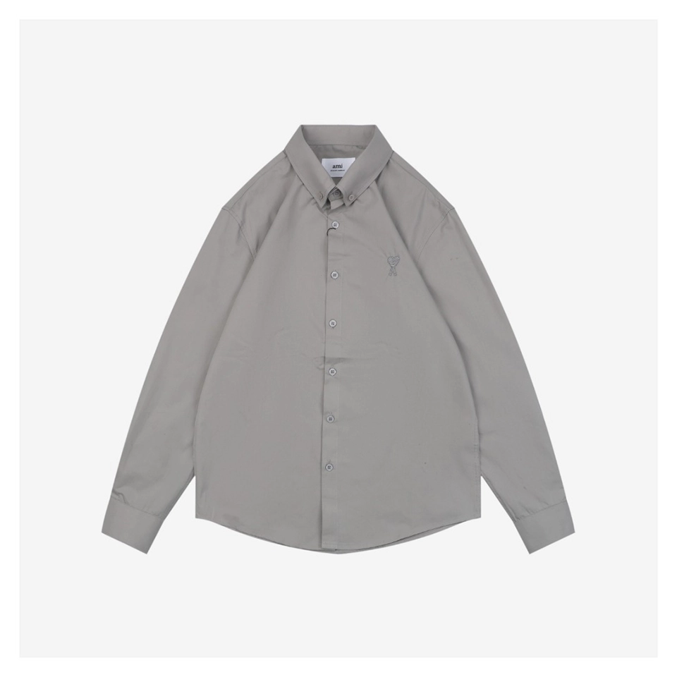 Ami Tonal Heart Embroidery Shirt