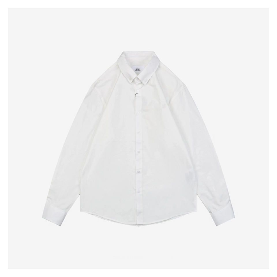 Ami Tonal Heart Embroidery Shirt