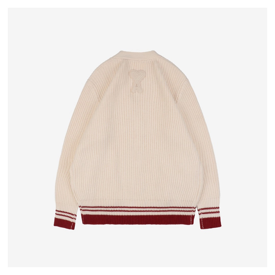 Ami-Wool-Cardigan-with-Red-Hem-Heart-Letter-Logo2.jpeg.webp Ami Wool Cardigan With Red Hem Heart Letter Logo