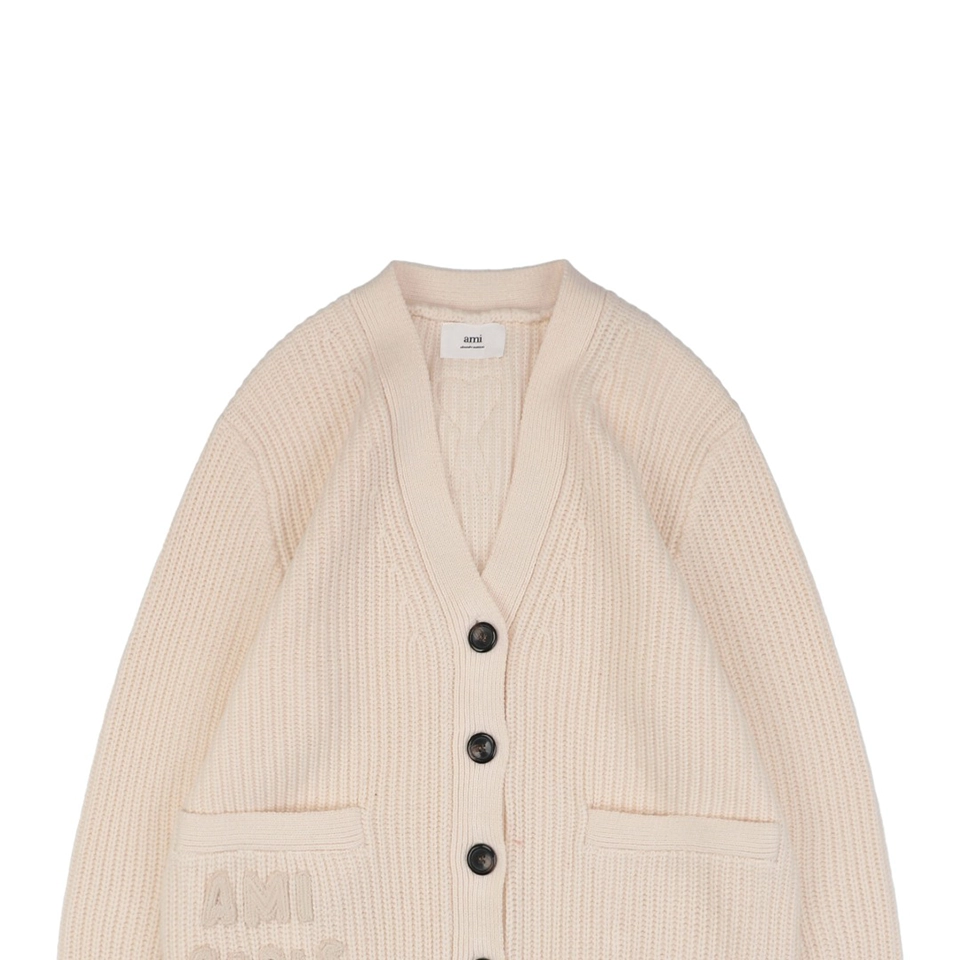 Ami-Wool-Cardigan-with-Red-Hem-Heart-Letter-Logo3.jpeg.webp Ami Wool Cardigan With Red Hem Heart Letter Logo