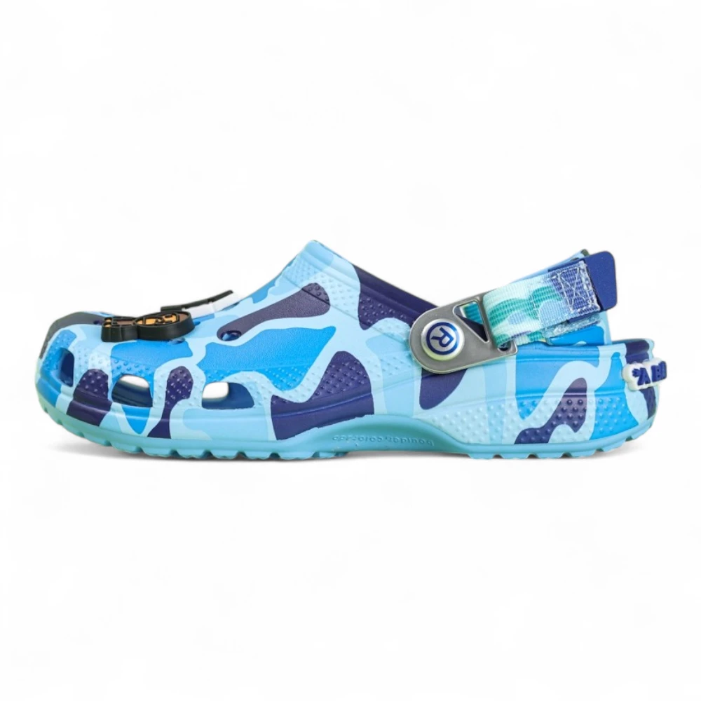 Bape X Crx Classic Clog Abc Camo Blue