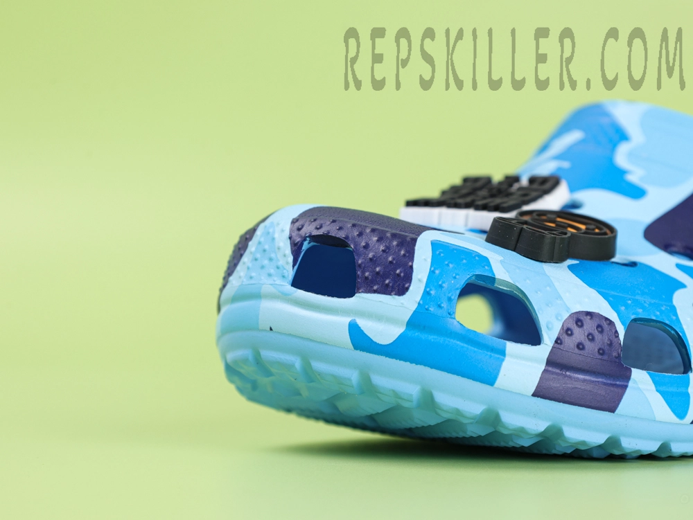 Bape X Crx Classic Clog Abc Camo Blue