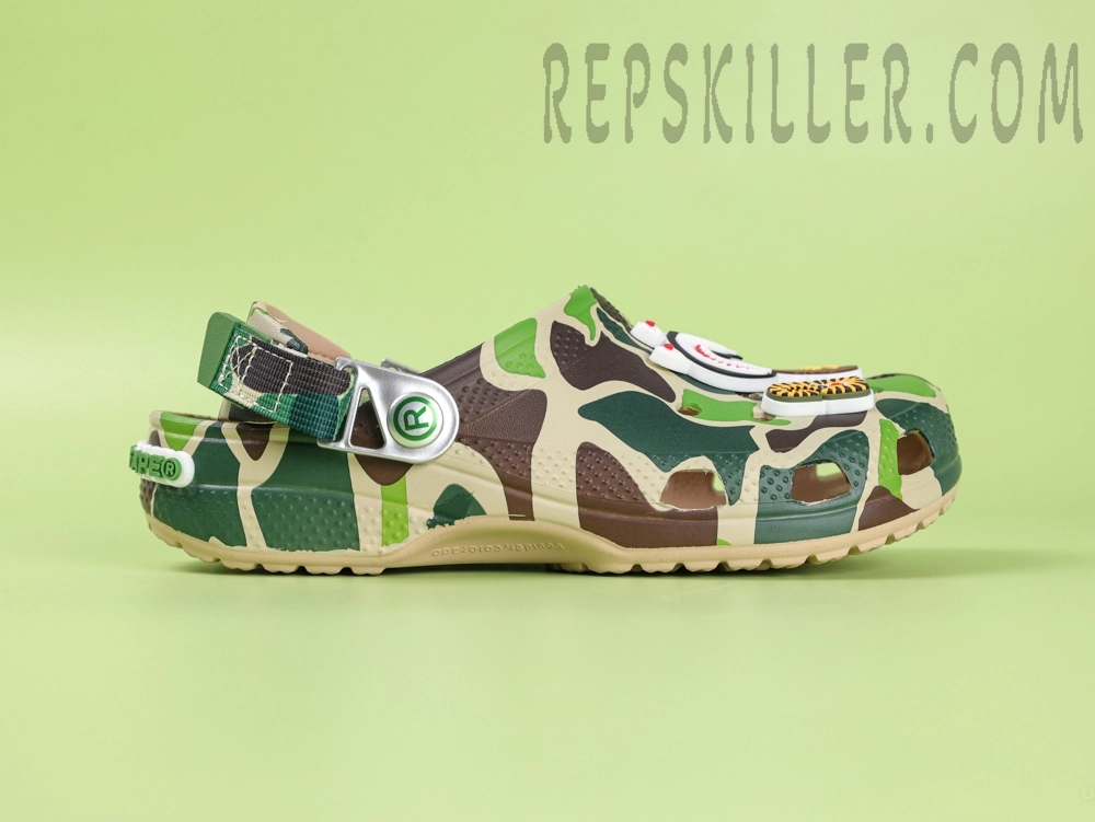 Bape X Crx Classic Clog Abc Camo Green