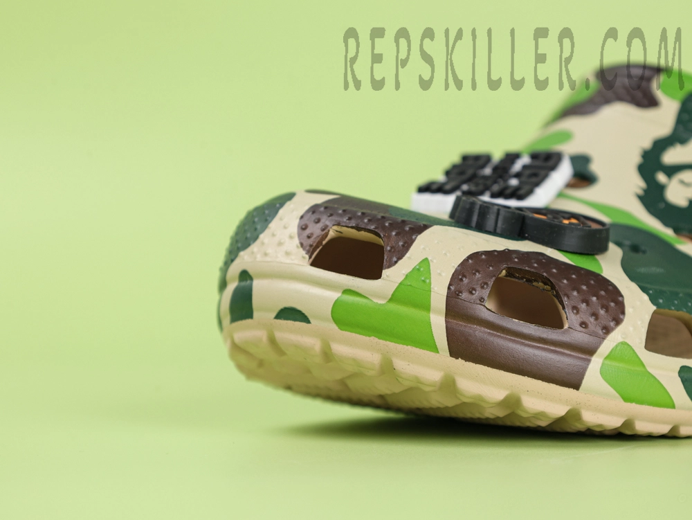 Bape X Crx Classic Clog Abc Camo Green