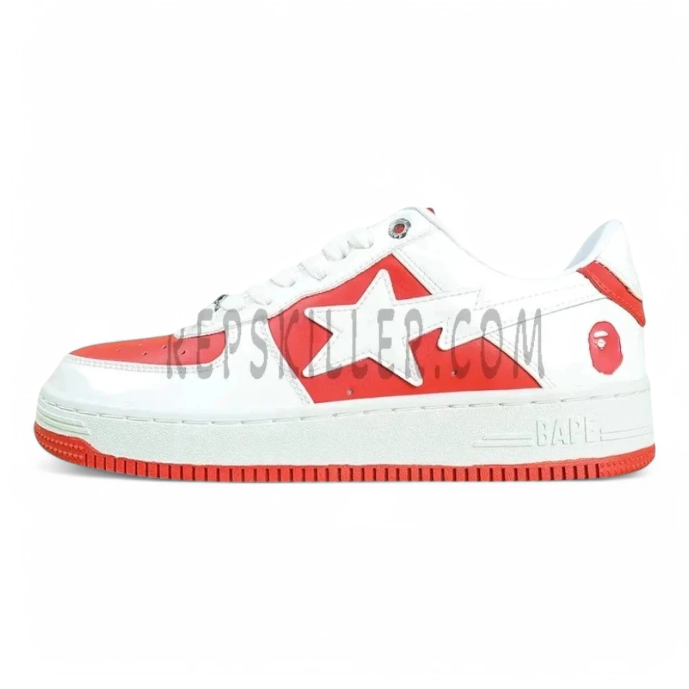 A Bathing Ape Bapesta 6 Patent Leather Pack Red Low Sneakers