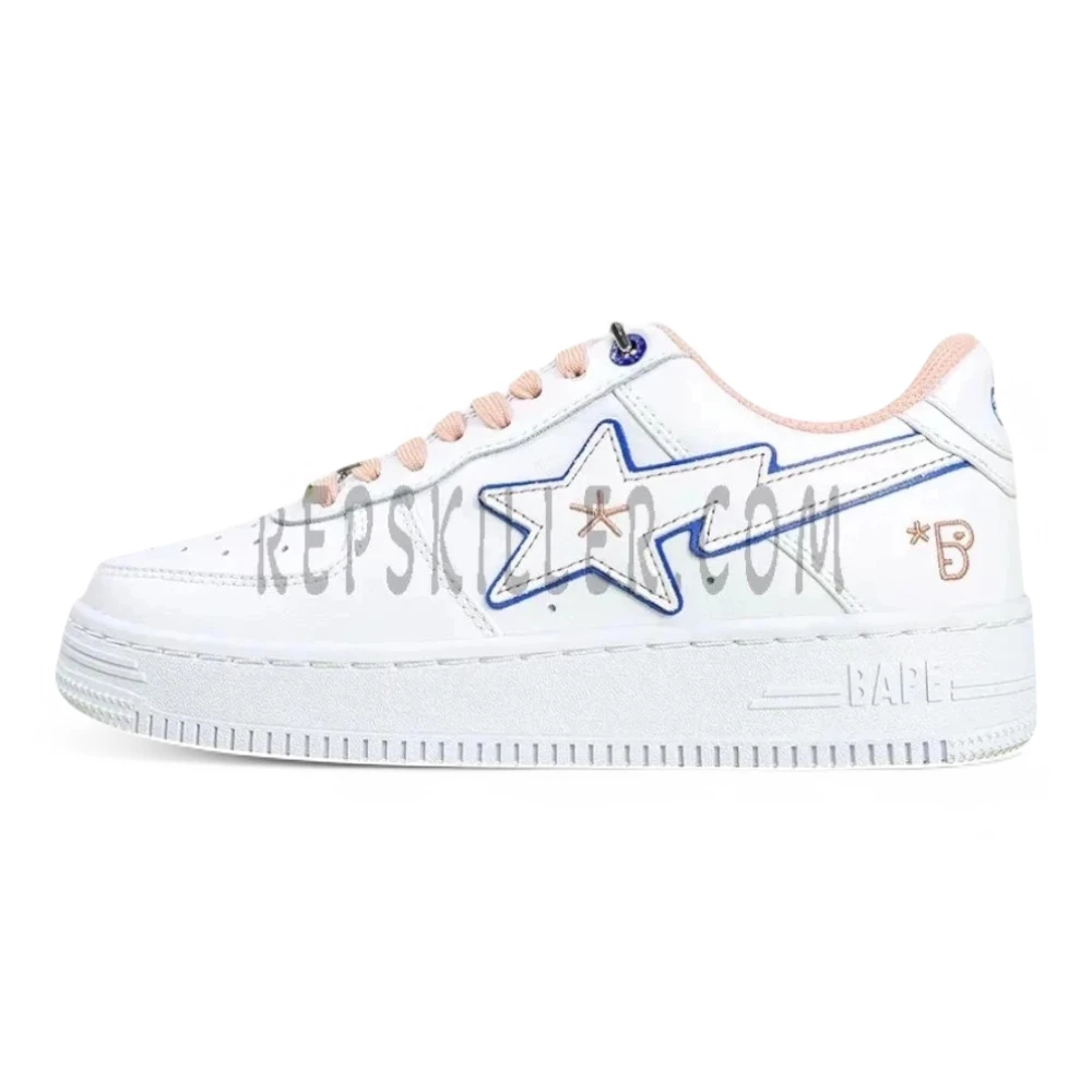 A Bathing Ape Sk8 Sta Bapy White Pink Low Sneakers