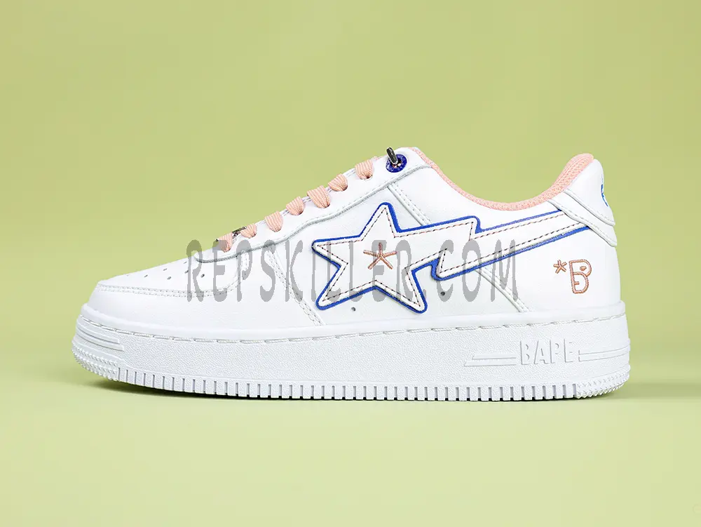 A Bathing Ape Sk8 Sta Bapy White Pink Low Sneakers